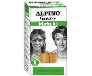 Alpino - Set de Maquillaje Face Stick - 6 Barras de Color Oro | Aplicación Limpia y Precisa | Textura Cremosa y Acabado Brillante | Ideal para Fiestas, Disfraces y Maquillaje Artístico