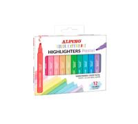 Alpino - Subrayadores Pastel Set de 12 Colores Suaves | Punta Biselada de 1-4 mm | Tinta a Base de Agua | Color de Calidad Superior | Creatividad