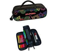 Alpino ua000165 caja de lápices estuche suave negro, multicolor