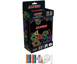 Alpino ua000166 caja de lápices estuche suave negro, multicolor