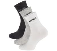 Alpinus Alpamayo 3-Pack Calcetines Unisexo Algodón Cómodo Negro-Gris-Blanco
