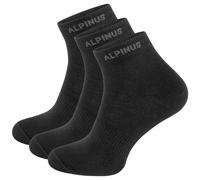 Alpinus Puyo 3-Pack Calcetines Costuras planas Unisexo Algodón Cómodo Negro