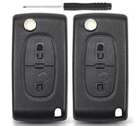 Alppihym Carcasas para Llave de Coche de 2 Botones compatibles con los Modelos Peugeot y Citroen - 207, 307, 308, 407, 607, 807, C2, C3, C4, C5, C6, C8, DS3, DS4 (Paquete de 2)