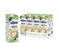 ALPRO BARISTA PROFESSIONAL, Bebida de soja, para deliciosas creaciones de bar 100% vegetales (8 paquetes x 1 litro)