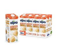 Alpro Bebida de almendras sin azúcar, sin tostar, bebida vegetal, vegana, sin lactosa, sin gluten, UHT, 8 x 1 L