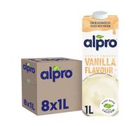 Alpro Bebida de soja, vainilla, vegetal, vegana, 8 x 1 L