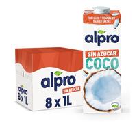 Alpro Bebida Vegetal de Coco sin Azúcar 8x1L