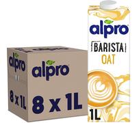 Alpro Store Alpro Barista Bebida espumosa de avena vegetal de larga duración, vegana y sin lácteos, 1L (pack de 8) El envase puede variar