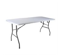 Alqbaio Mesa Plegable Catering | Mesa para Eventos en Interior y Exterior | Fabricada en Resina y Patas de Acero | Rectangular | Multiusos | Tamaño de 180 cm de Largo