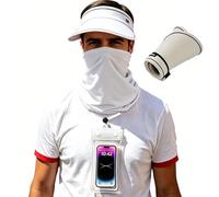 ALQFHFY Bufanda tubular + Visera Plegable Sin Copa + Funda Impermeable Móvil con Cordón, pañuelo multifuncional sin costuras, bufanda mágica, ideal para deport, Traje San Fermines