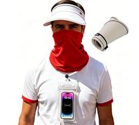 ALQFHFY Bufanda tubular + Visera Plegable Sin Copa + Funda Impermeable Móvil con Cordón, pañuelo multifuncional sin costuras, bufanda mágica, ideal para deport, Traje San Fermines