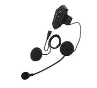 ALQSIM Helmet BT Headset, BT12 Motorcycle Helmet BT Headset Headphone Speakers Support Handsfree Calling Hi-Fi Headphone with Rechargeable Li-Ion Battery, Low Power Warning, Black