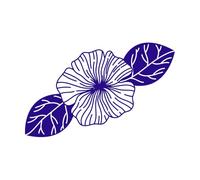 Alquimia floral Calcomanías de pared 36x57.1cm Embellecimiento de paredes Azul oscuro