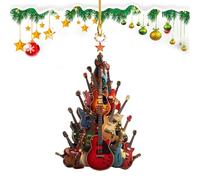 Alrededor de la decoración del árbol de Navidad - Decorativo de Madera -E - para Colgar Instrumentos Musicales | Decoración artística de Navidad para músicos, coleccionistas y hogar en