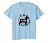 Alrededor de Ruff Edges: Gráfico juguetón Amante de los Camiseta, Niños, Azul Bebé, 2 años