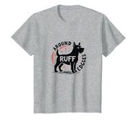 Alrededor de Ruff Edges: Gráfico juguetón Amante de los Camiseta, Niños, Gris Jaspeado, 2 años