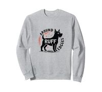 Alrededor de Ruff Edges: Gráfico juguetón Amante de los Sudadera, Unisex para Adultos, Gris Jaspeado, XXL