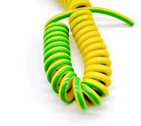 Alrededor del Cable de alimentación Suave, Cable de Tierra en Espiral estirado de 1,5 m, núcleo único de Cobre Puro Multicolor de PU, 0,5-16mm²(18AWG 0.75mm2)