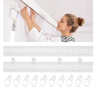 Alrens Cinta de cortina para coser, 30 m x 2,5 cm, cinta fruncida con 50 ganchos, cinta de cortina de poliéster, cinta plisada extraíble para cortinas, cinta blanca universal para cortinas, cortina de