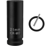 Alrens Enchufe de impacto de 21 mm, enchufe fosfatado hexagonal profundo para llave eléctrica neumática, herramientas de andamio, compatible con enchufe de impacto Makita, andamio resistente de 21 mm