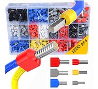 Alrens Juego de terminales de cable preaislados de doble hilo, con 1200 terminales de cable para 1,5 mm² hasta 16 mm², para instalaciones eléctricas y aplicaciones de terminales Wago