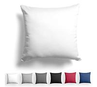 Alreya Mako Funda de almohada de raso, 60 x 60 cm, 100 % algodón, con cremallera YKK, muy suave, funda para cojín, con certificado Öko-Tex® Standard, color blanco, incluye solo funda