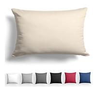 Alreya Mako Satin Funda de Almohada - 100% algodón - 40 x 60 cm Beige - Hipoalergénica con Cremallera YKK