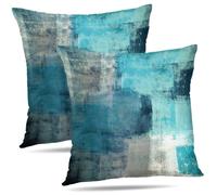 Alricc - Juego de 2 fundas de almohada decorativas en turquesa y gris, color verde azulado, para el hogar, dormitorio, sof , sala de estar, 40,6