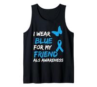 ALS Awareness I Wear Blue For My Friend Camiseta sin Mangas