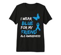 ALS Awareness I Wear Blue For My Friend Ribbon Camiseta Premium