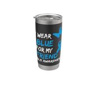 ALS Awareness I Wear Blue For My Friend Ribbon Vaso térmico de acero inoxidable de doble pared