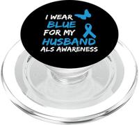 ALS Awareness I Wear Blue For My Husband PopSockets PopGrip para MagSafe