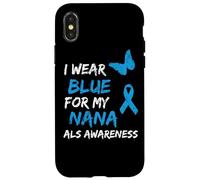 ALS Awareness I Wear Blue For My Nana Ribbon Carcasa para iPhone X/XS
