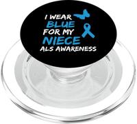 ALS Awareness I Wear Blue For My Niece Ribbon PopSockets PopGrip para MagSafe