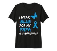 ALS Awareness I Wear Blue For My Papa Ribbon Camiseta Premium