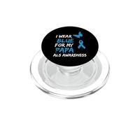 ALS Awareness I Wear Blue For My Papa Ribbon PopSockets PopGrip para MagSafe