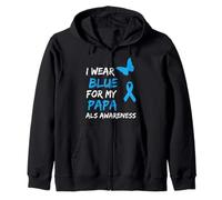 ALS Awareness I Wear Blue For My Papa Ribbon Sudadera con Capucha