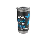 ALS Awareness I Wear Blue For My Papa Ribbon Vaso térmico de acero inoxidable de doble pared