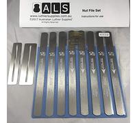 ALS - Juego de 8 limas de tuercas de guitarra 10-50 con instrucciones (idioma español no garantizado) # 4050 limas de tuercas fabricadas en Japón por Uo-Chikyu Hiroshima - Instrucciones por Uo-Chikyu
