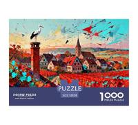 Alsacia Francesa Riquewihr Puzzle De Madera Impermeable DIY Puzzles De 1000 Piezas Regalos para Adultos Divertido Rompecabezas Juegos Desafiantes
