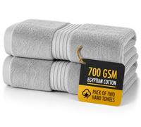 ALSAP Juego de 2 toallas de mano grises, ultra suaves, superabsorbentes, de algodón egipcio de 700 g/m², juego de ropa de baño, juego de toallas de mano de algodón de calidad de hotel de lujo, tamaño