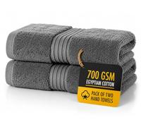 ALSAP Paquete de 2 toallas de mano de color carbón, ultra suaves, superabsorbentes, de algodón egipcio de 700 g/m², juegos de ropa de baño, juego de toallas de mano de algodón de calidad de hotel de