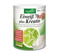 Alsiroyal Proteína 70 plus creatina (300 g) - Polvo de proteína vegana de haba y guisante |- 70% de proteínas, 23% de BCAA y 1,5 g de creatina por porción - Sin soja y bajo en carbohidratos - con