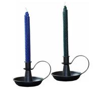 AlsoLife Portavelas cónico de Hierro Retro, portavelas Negro, Soporte para luz de Vela para decoración de Granja, hogar, Boda, Fiesta, decoración de Mesa (2 Unidades)