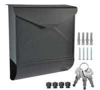 ALSTEN TECH Buzón de pared con compartimento para periódicos, color gris antracita mate RAL 7016