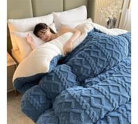 ALSUP Edredón Nórdico De Invierno, Manta Reversible de Franela y Sherpa, Manta Sofa Grande Gruesa de Microfibra Suave y Borreguito, Edredón Invierno Suave e Cálido,005,150x200cm（4kg）