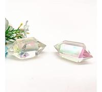 Alta Calidad, 1 Pieza, Cristal De Cuarzo Transparente Natural, Hexagonal, Puntos De Doble Terminación, Prisma, Varita Galvanizada, Ángel, Aura, Regalos De Reiki,40-50 Mm