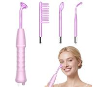 Alta Frecuencia Estetica Facial, ROMMQB Profesional Máquina Facial de Alta Frecuencia, 4 In 1 Varilla de Luz Violeta Argón para Acné, Estiramiento de la Piel, Arrugas, Crecimiento del Vello