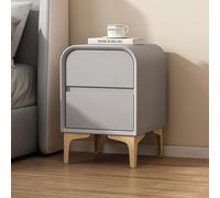SJFJJKD Mesita de noche alta para dormitorio, 2 cajones, de madera, mueble de almacenamiento, mesa auxiliar para lugares pequeños, para dormitorio/sala de estar/estudio (gris claro, 30 x 4 años de