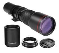Alta potencia 500 mm/1000 mm f/8 Manual teleobjetivo para cámaras réflex digital Canon EOS Rebel T3, T3i, T4i, T5, T5i, T6, T6i, T6s, T7i, SL1, SL2, EOS 60D, 70D, 77D, 80D, 5D III, 5D IV, EOS 6D, 7D, 7D II.